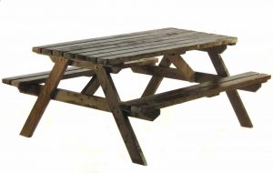 Wooden Picnic Bench Hire - 6 Seat Picnic Bench - BE Event Furniture Hire