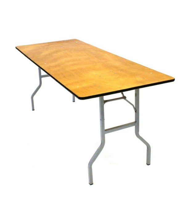 Varnished Trestle Tables Hire - 6′ x 2’6” Trestle Table - BE Event Hire