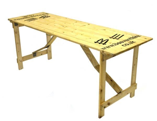 Wooden Trestle Table Hire - 6' x 2' Trestle Table - BE Event Furniture Hire