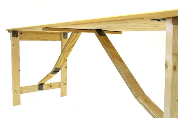 6′ x 2′ Trestle Table Side View - BE Event Furniture Hire