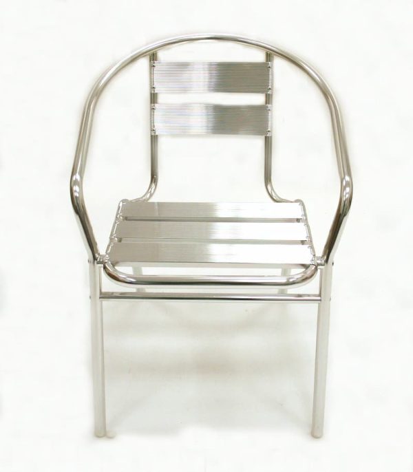 Aluminium Bistro Chair Hire - Front Top -BE Event Furniture Hire