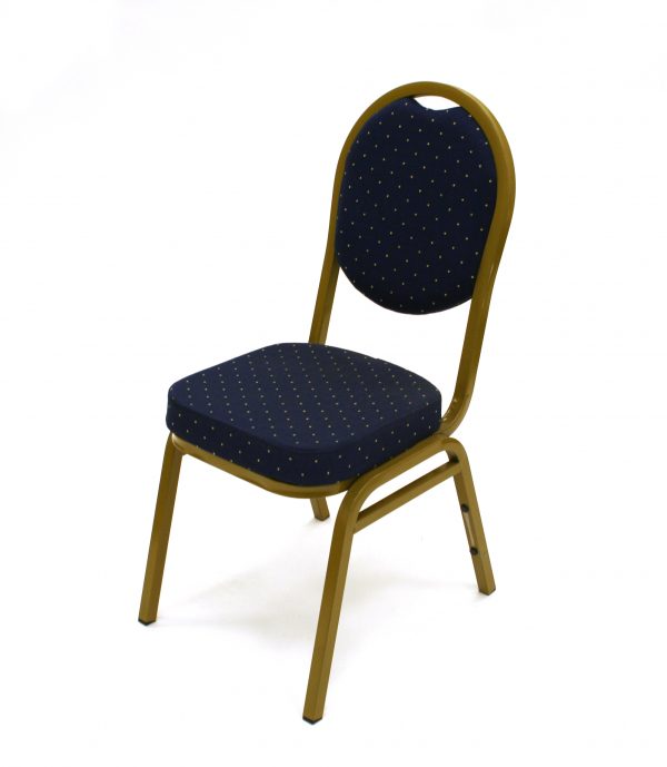 Blue & Gold Banqueting Chair Hire - Weddings, Events - BE Event Furniture Hire