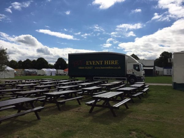 Picnic Table Bench Hire - for 6 people - Festival - BE Event Furniture Hire