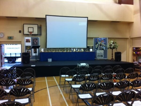 Stage Drapes Hire - School Presentation - BE Event Furniture Hire