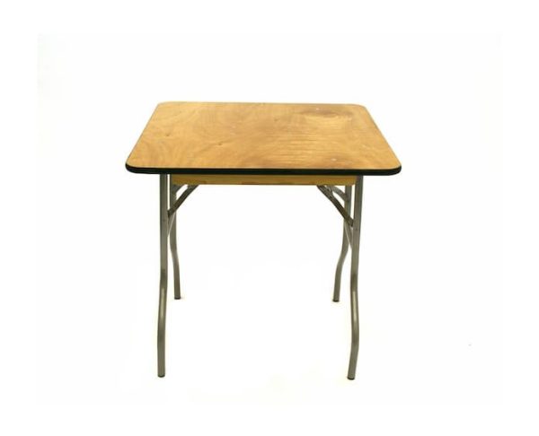 varnished square tables