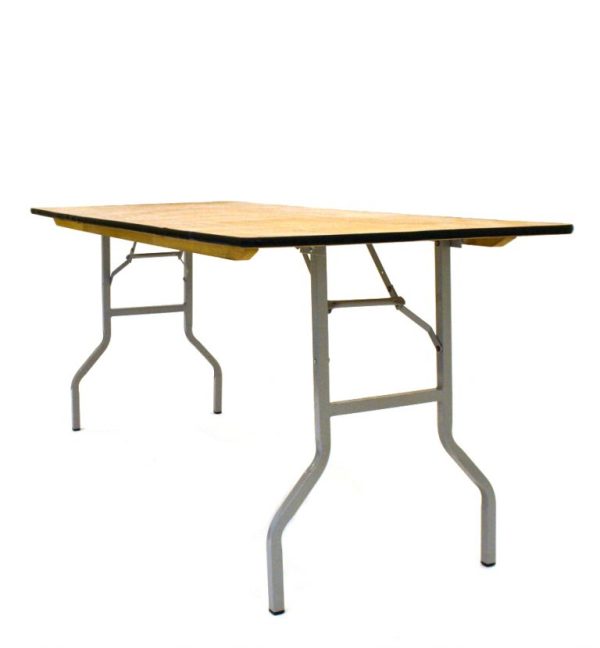 Varnished Trestle Tables Hire 6′ x 2’6” BE Event Hire