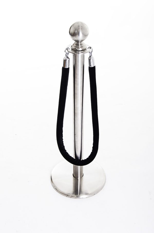 Black velvet rope, 1.5m in length - BE Event Hire Black velvet rope, 1.5m in length - BE Event Hire