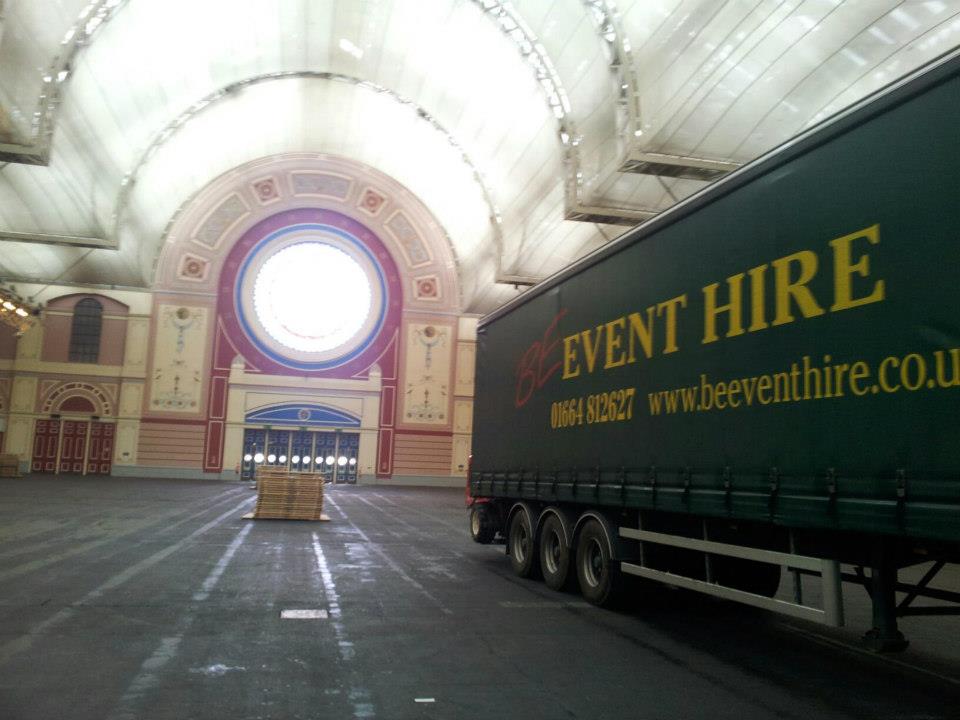 Alexandra Palace and hired Trestle Tables Delivered - BE Event Hire