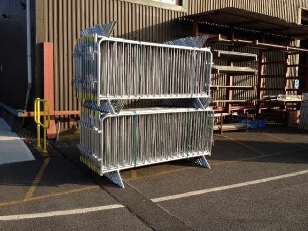 Crowd barrier fence panel constructed from 38.1 mm diameter galvanized steel frame - BE Event Hire