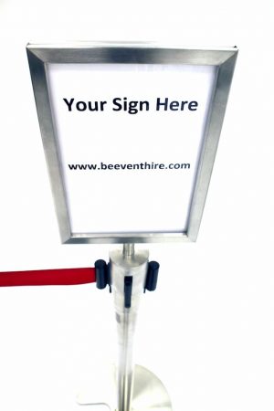 A4 Stretch Barrier Sign Holder for Hire - BE Event Furniture Hire