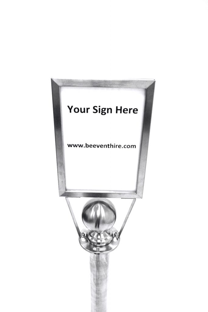 A4 Post Sign Holders for Hire - Fits Barrier Posts - BE Event Hire