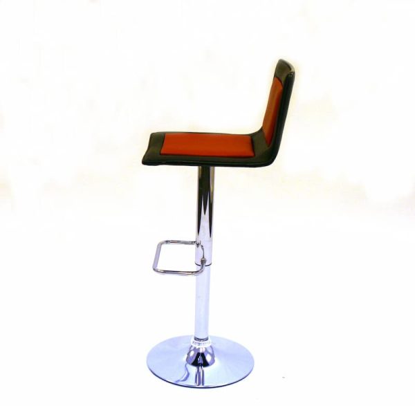 Black & Red Leather High Stool Hire - Side Down - BE Event Furniture Hire