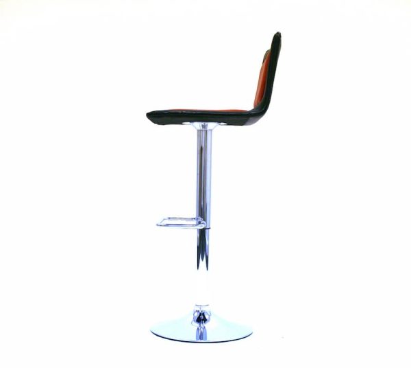 Black & Red Leather High Stool Hire - Side Up - BE Event Furniture Hire