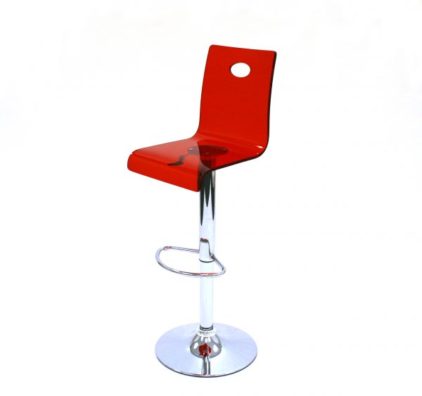Red Acrylic Bar Stool Hire - Events, Cafes, Exhibition - BE Event Hire