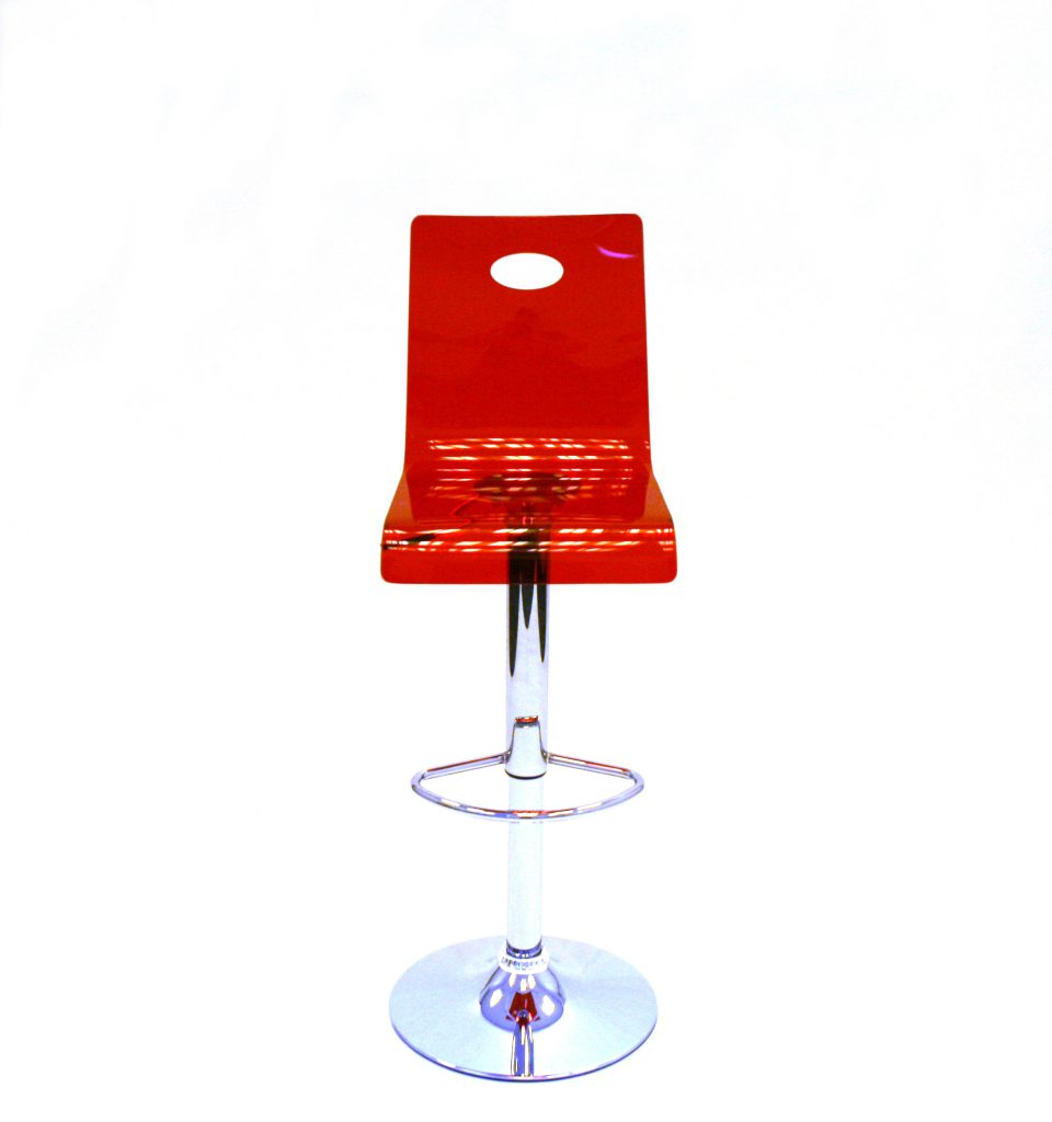 Red Acrylic Bar Stool Hire Events, Cafes, Exhibition BE Event Hire