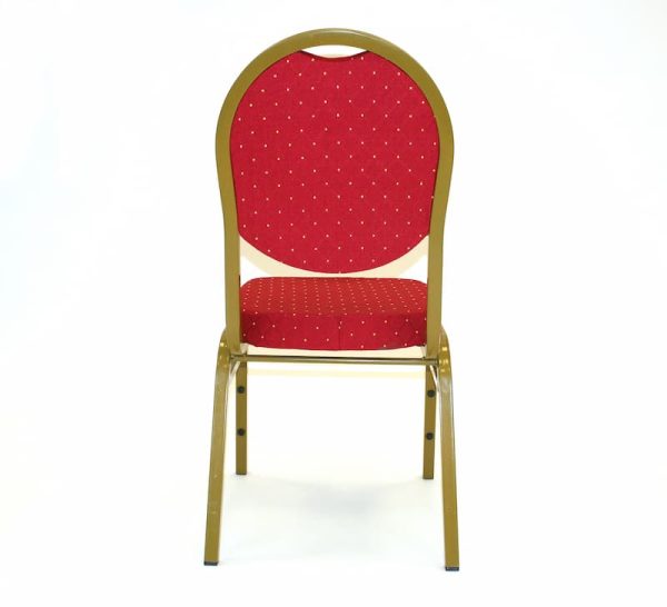 Red Banqueting Chair Hire - Back View - BE Event Furniture Hire