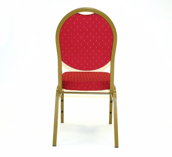 Red Banqueting Chair Hire - Back View - BE Event Furniture Hire