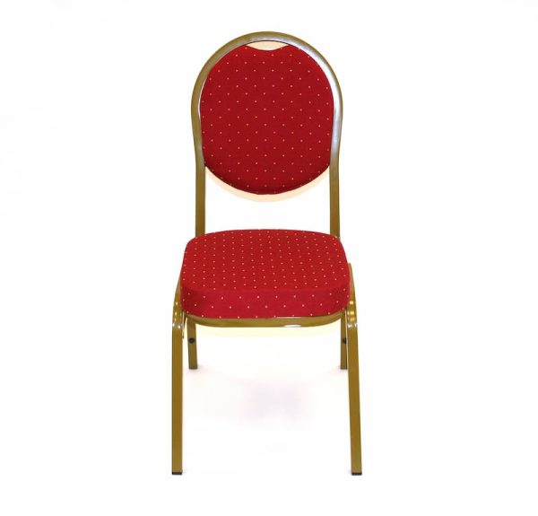 Red Banqueting Chair Hire - Front View - BE Event Furniture Hire