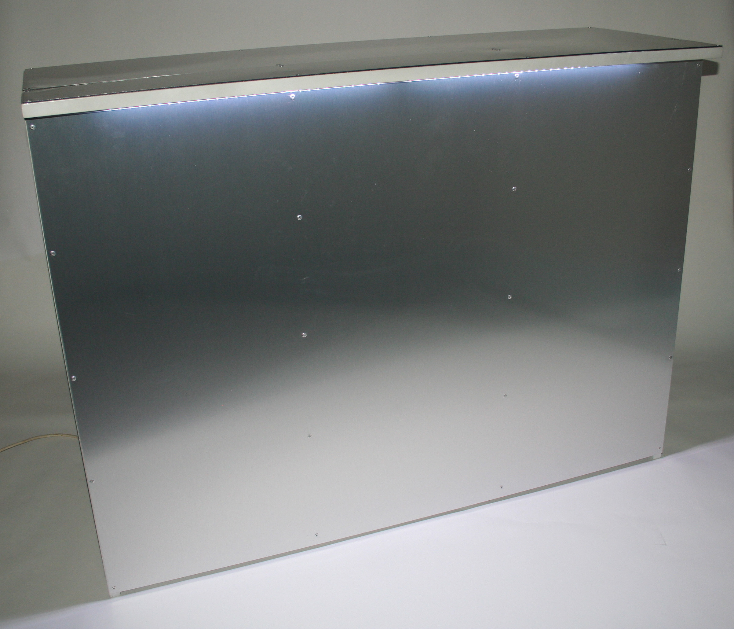 Stainless Steel Bar Front - LED lights available - BE Event Hire