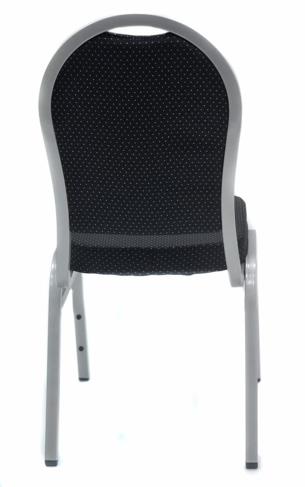 Black and Silver Banquet Chair Hire - Back View - BE Event Furniture Hire