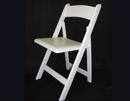 White wooden or resin folding chair - BE Event Hire