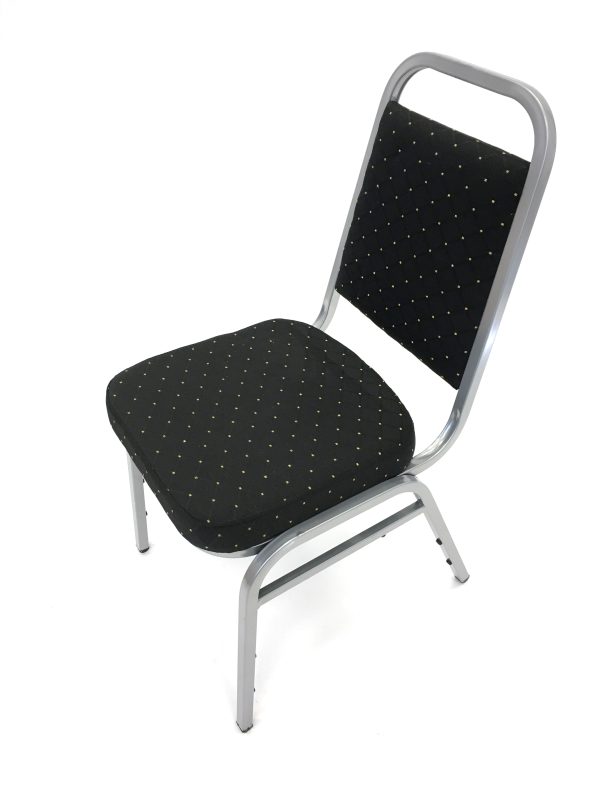 Black silver banquet conference chair - BE Event Hire