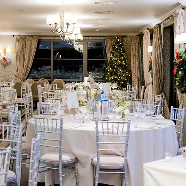 Silver Chiavari Chairs used for Christmas Wedding Reception - BE Event Hire