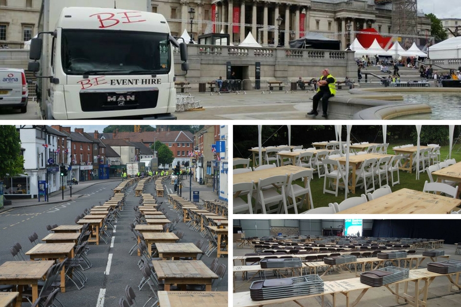 Folding Chairs and table hire for events across the UK