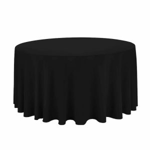 Black Table Cloth 108'' (Round) - Weddings, Events - BE Event Hire