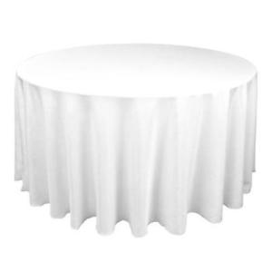 White Table Cloth 108'' (Round) - Weddings, Events - BE Event Hire
