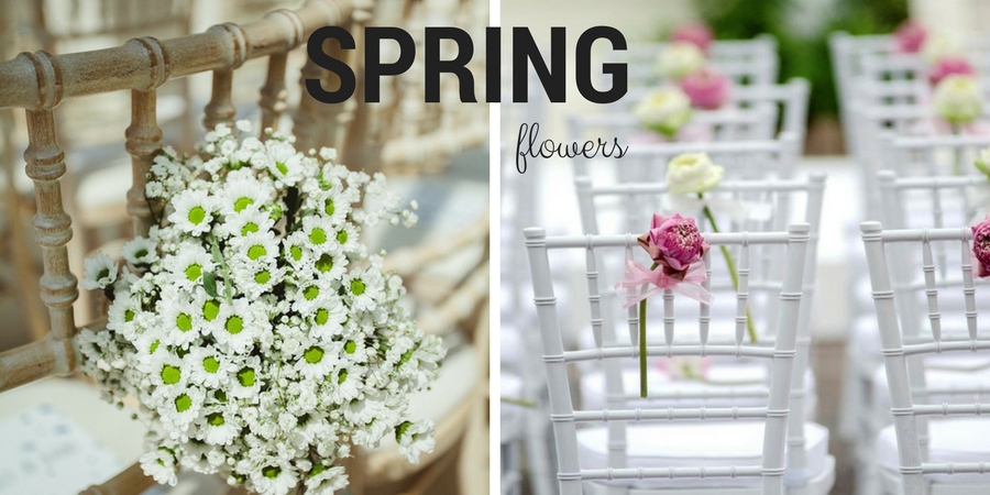 Spring flowers to decorate wedding chairs