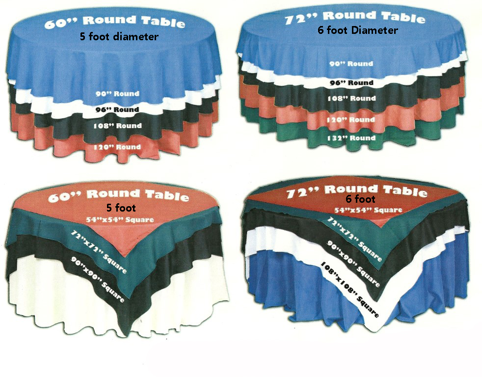 Weddings Events Round Table Cloth Hire, 6 Ft Round Table Cloth Size