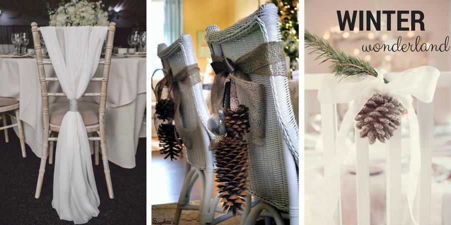 Winter wedding chair decoration ideas