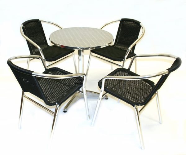Black Rattan Chair Hire - Trade Event - BE Event Furniture Hire