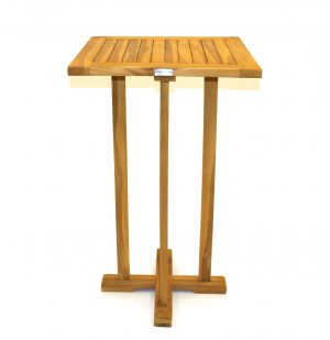 Teak (Poseur) High Table Hire - 60 cm x 60 cm - BE Event Hire