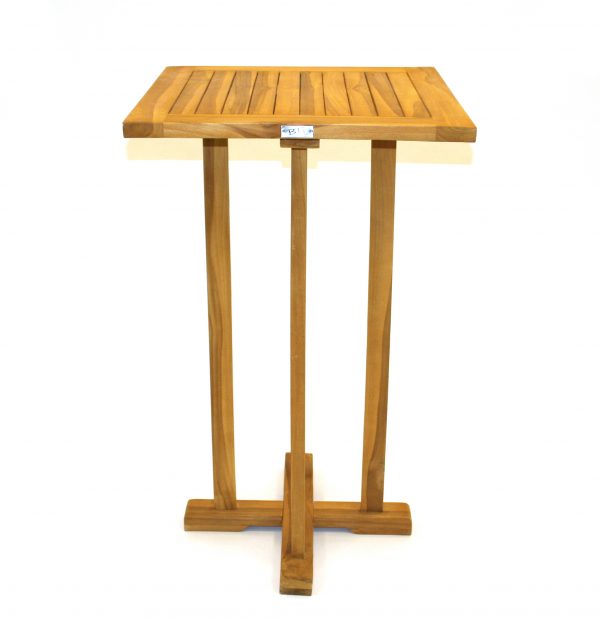 Teak (Poseur) High Table Hire - 60 cm x 60 cm - BE Event Hire