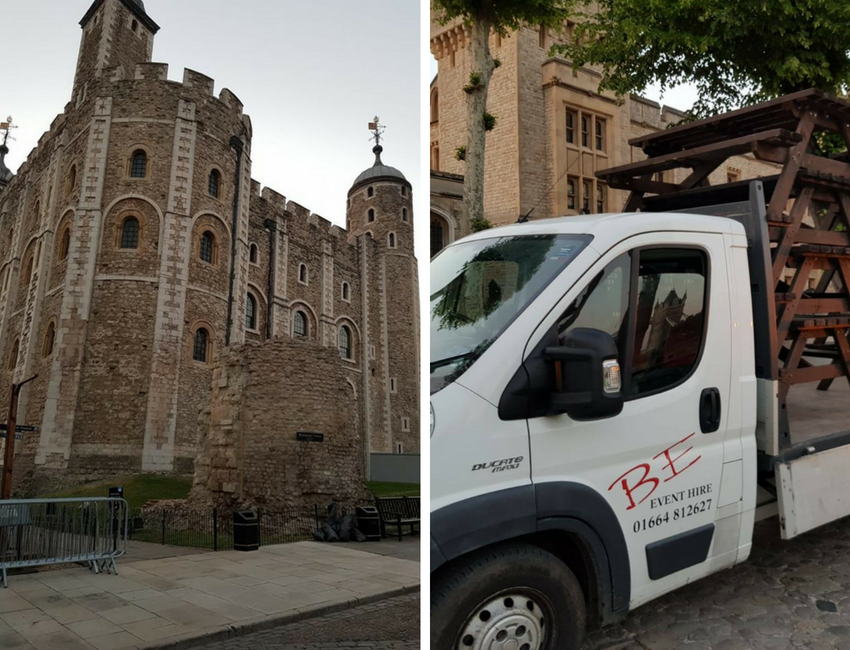 Picnic Bench Hire for the Tower of London - BE Event Hire