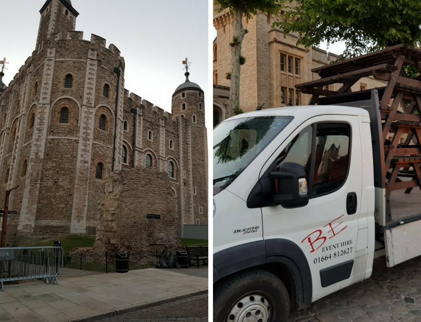 Picnic Bench Hire  for the Tower of London - BE Event Hire