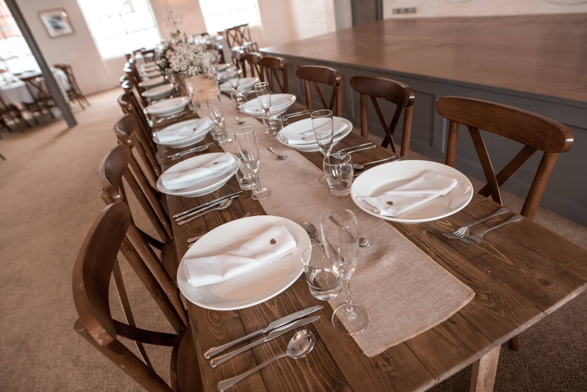 Rustic Trestle tables hired for private function - BE Event Hire