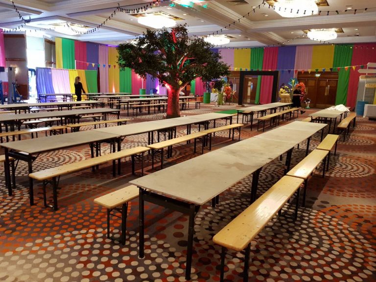 Wooden Bench Hire for Hilton Birmingham Metropole BE Event Hire