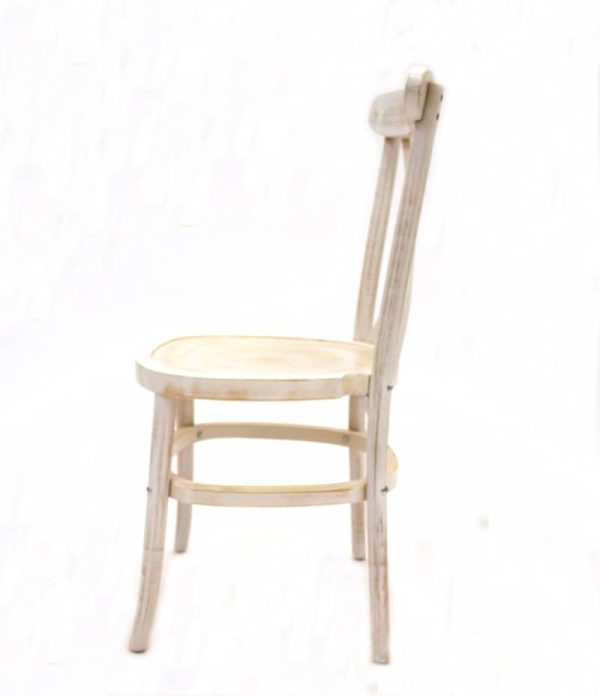 Limewash Crossback Chair Hire - Side View - BE Event Furniture Hire