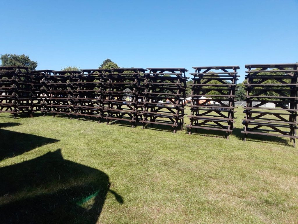 Picnic Bench Hire in Maidstone Kent Ramblin Man Fair - BE Event Hire