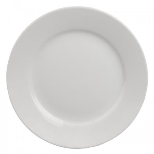 10'' Standard White Morley Wide Rimmed Plate Hire - BE Event Hire