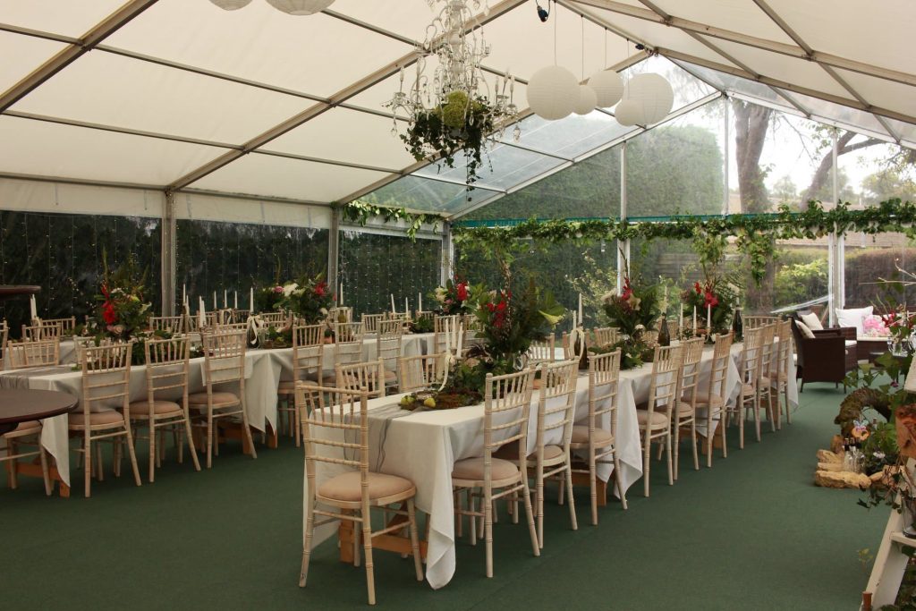 Home wedding with chiavari chairs - BE Event Furniture Hire