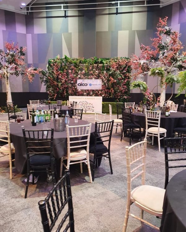 Black Chiavari Chair & Limewash Chiavari Chairs - Dinner Event - BE Event Furniture Hire