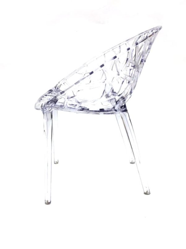 Clear Umbria Chair Hire - Side - BE Event Furniture Hire