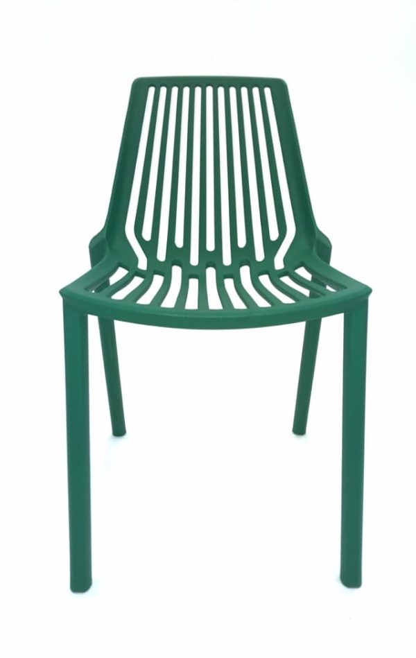 Green Stacking Weatherproof Lisbon Chair Hire - Front - BE Event Furniture Hire