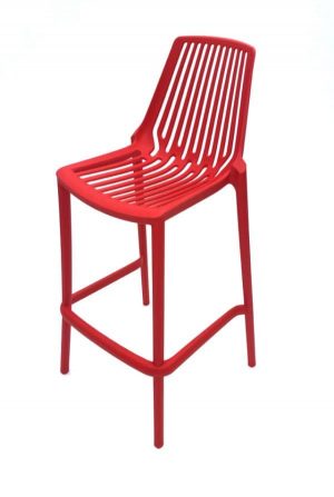 Red Plastic Bar Stool Hire - Indoor & Outdoor - BE Event Furniture Hire