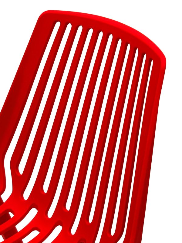 XH-8088CR 6 Red Plastic Stacking Chairs
