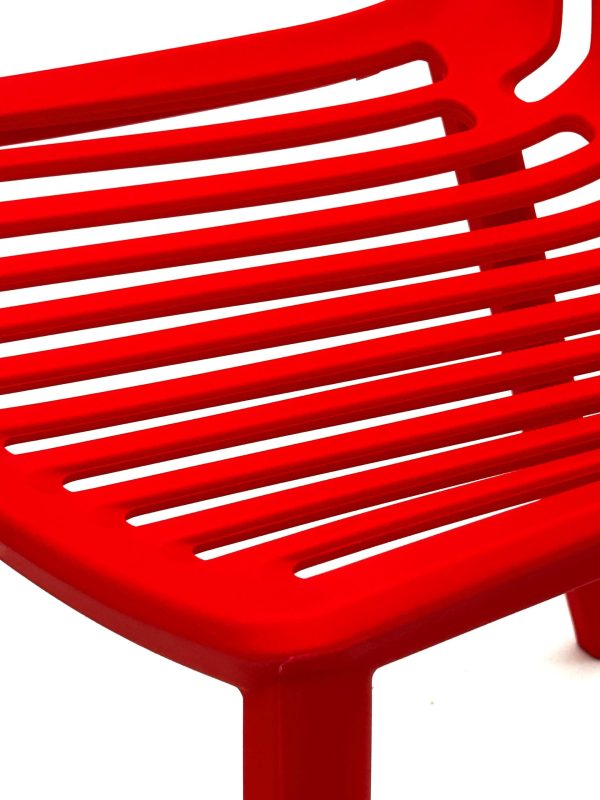XH-8088CR 7 Red Plastic Stacking Chairs